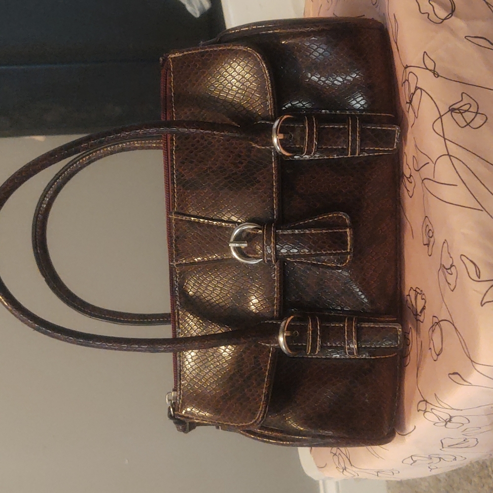 Faux snakeskin purse